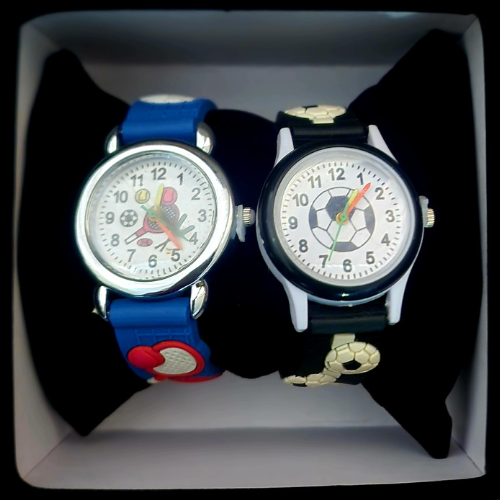 Boy's 3D Round Pointer Quartz Watch Combo