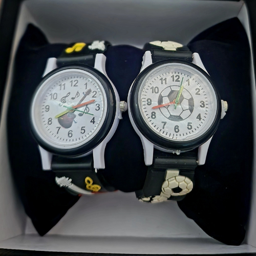 Boy's 3D Round Pointer Quartz Watch Combo