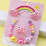 4pcs Girls Cartoon Fish Decor Jewelry Set