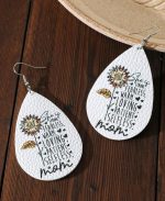Mother PU Leather Earrings