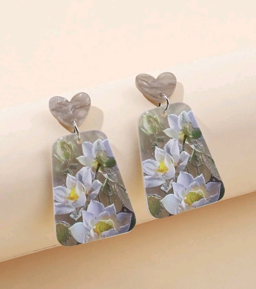 Screenshot_20230504_181443_SHEIN Floral Print Drop Earrings - Image 1