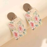 Floral Pattern Drop Earrings Roses