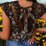 Floral Print Lace Blouse