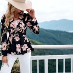 Floral Puff Sleeve Peplum Blazer - Image 3