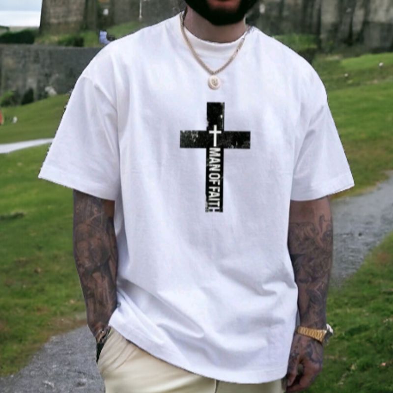 Men's Cross graphic White T-Shirt - Tee Men's Cross graphic White T-Shirt - Tee