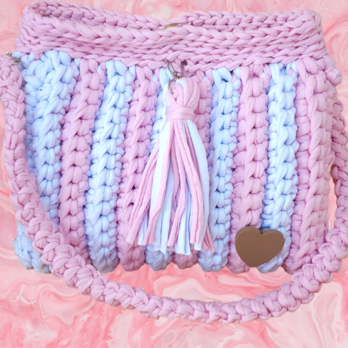 pink and white Pink and white bag