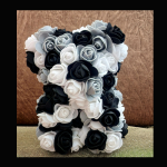 Glitter Rose Teddy-Multi Color Black and White