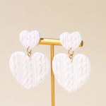 white clay earrings