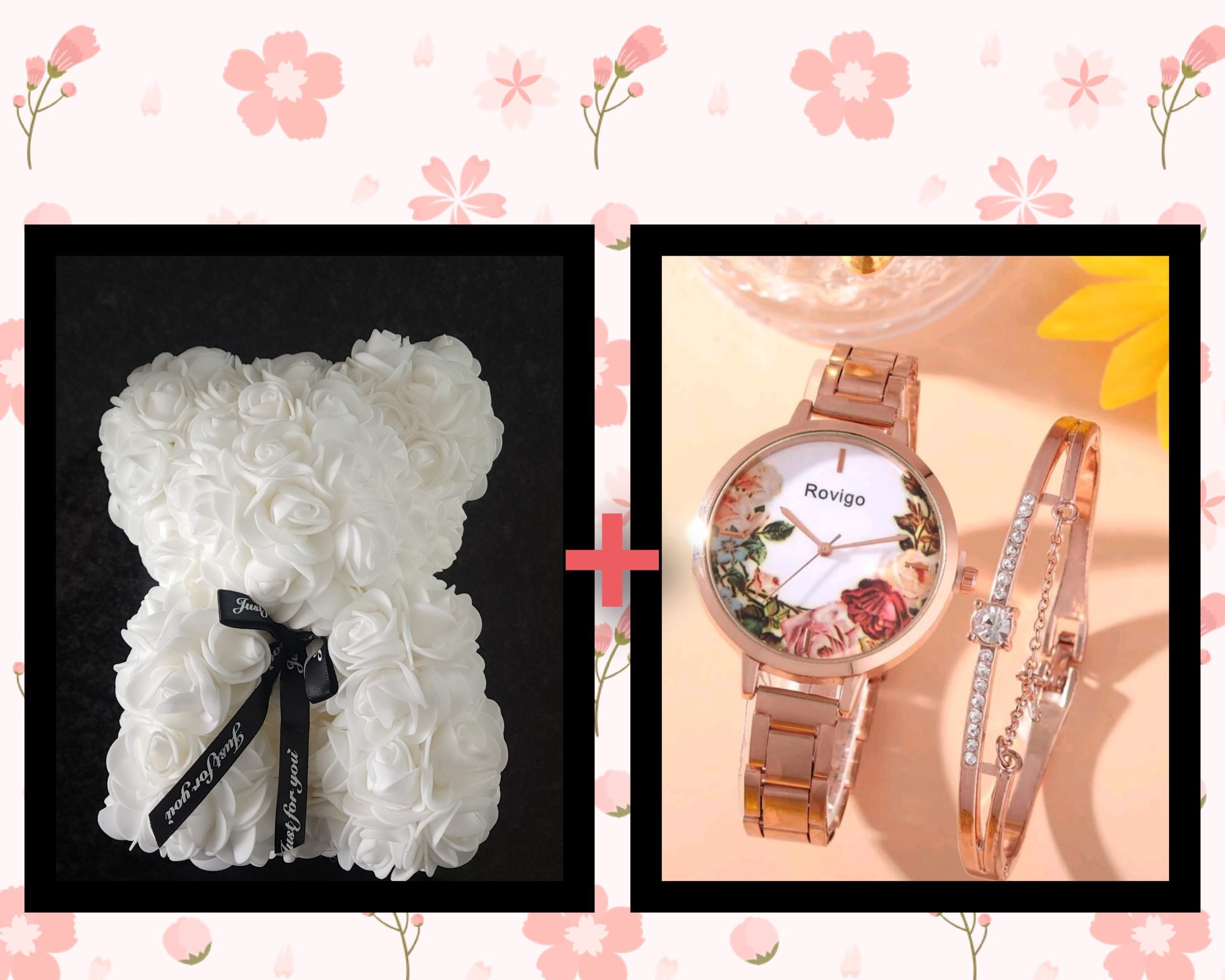 GridArt_20240629_093321052 Rose Teddy and watch set combo - Image 1