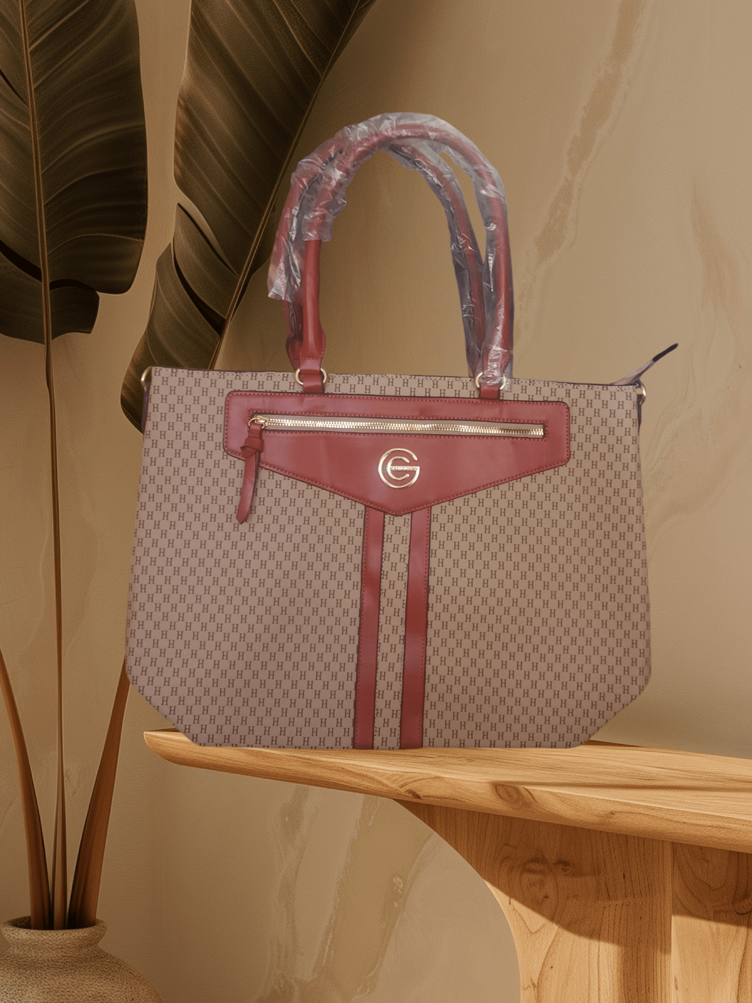 Photoroom-20240913_141155 Big Classy Handbag- Beige - Image 1