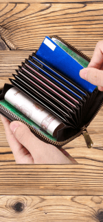 Synthetic leather card holder-Brown - Image 4