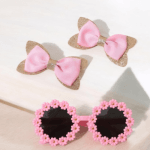girl sunglasses and bow hair clips combo
