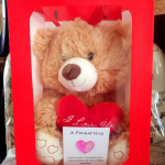 Valentine Teddy with pocket hug-Brown - Image 2