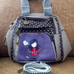 Three in one Handbag backpack-Dark Grey/Purple