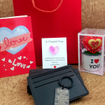 Men's Valentine combo-Black Keychain and accessories