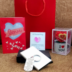 Men's Valentine combo-Silver Keychain and accessories