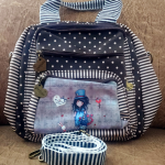 Three in one Handbag backpack-Greenish Grey/Pink