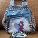 Three in one Handbag backpack-Blue Grey