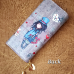 Big Vibrant printed wallet-Light grey/green