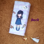 Big Vibrant printed wallet-Light purple and pink