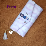 Big Vibrant printed wallet-Light purple and pink - Image 2