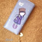 Big Vibrant printed wallet-Light grey/purple