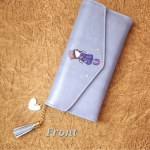 Big Vibrant printed wallet-Light grey/purple - Image 2
