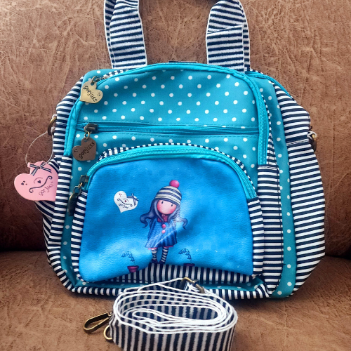 Three in one Handbag backpack-Vibrant Blue