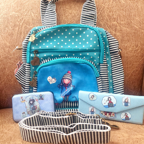 Three in one Handbag backpack combo-Vibrant Blue