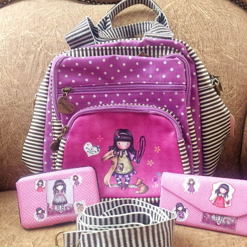 Three in one Handbag backpack combo-Vibrant pink