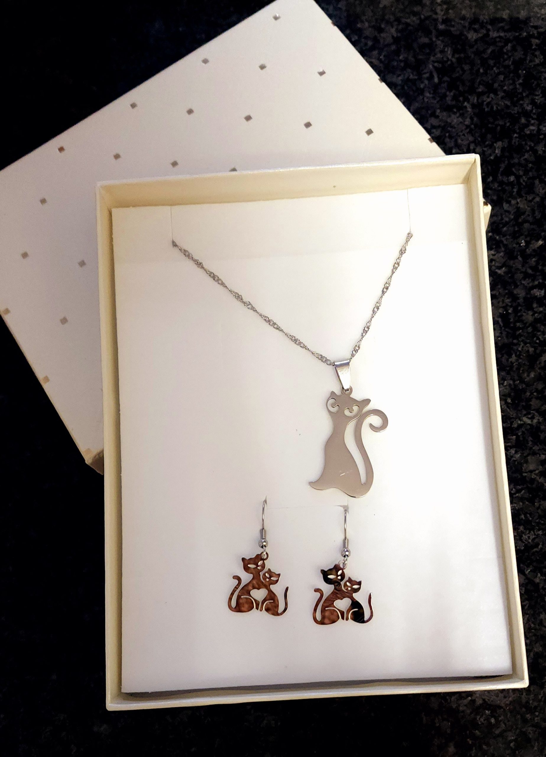 20250127_175129 Stainless Steel Jewelry set-Solid cat - Image 1
