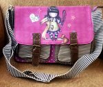 Stripe Handbag -Vibrant pink