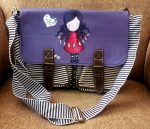 Stripe Handbag-Purple