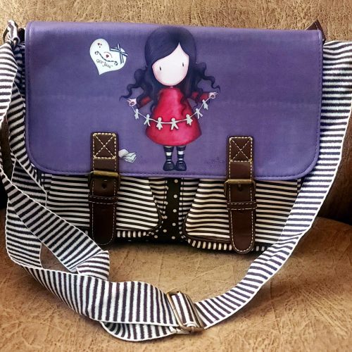 Stripe Handbag-Purple