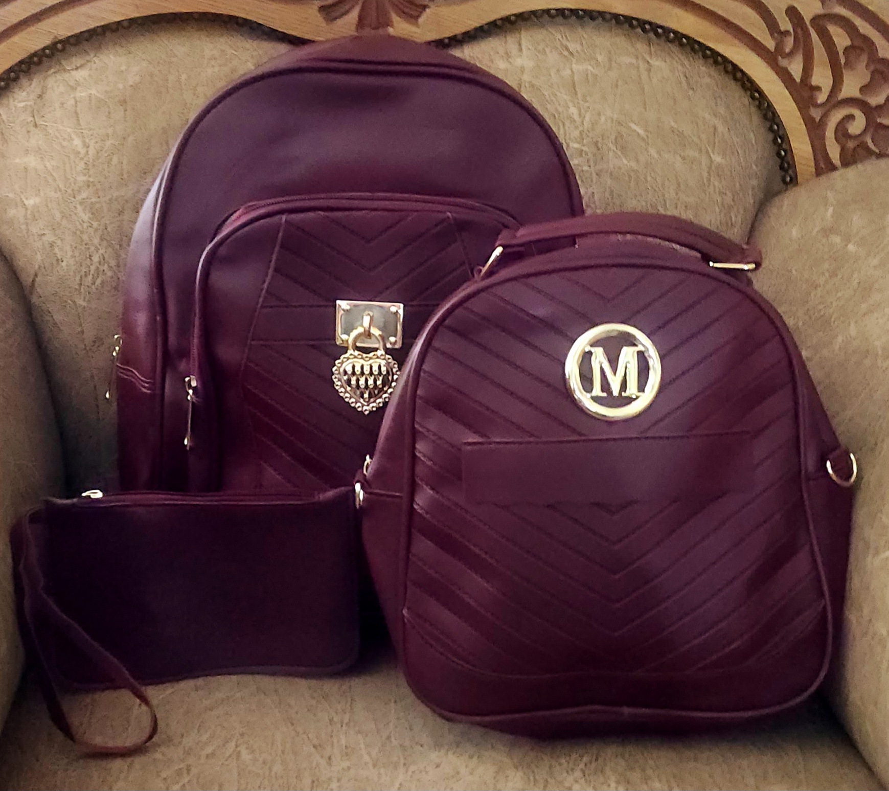 20250217_172542 Backpack Trio Combo-Maroon - Image 1