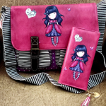 Stripe Handbag Combo-Hot Pink