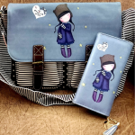 Stripe Handbag Combo-Blue Grey