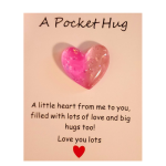 Mini Card Pocket Hug-Pink heart