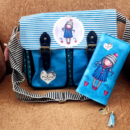 vibrant blue stripe Stripe Handbag Combo Type 2-Vibrant blue - Image 1