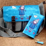 Stripe Handbag Combo-Vibrant blue