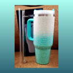 1200ml Sparkling Studded Tumbler-Aqua Ombre