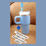 Mini Tumbler 400ml- Blue (Includes free straw topper and handle accessory) - Image 3