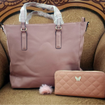 Big handbag with wallet combo-Pink