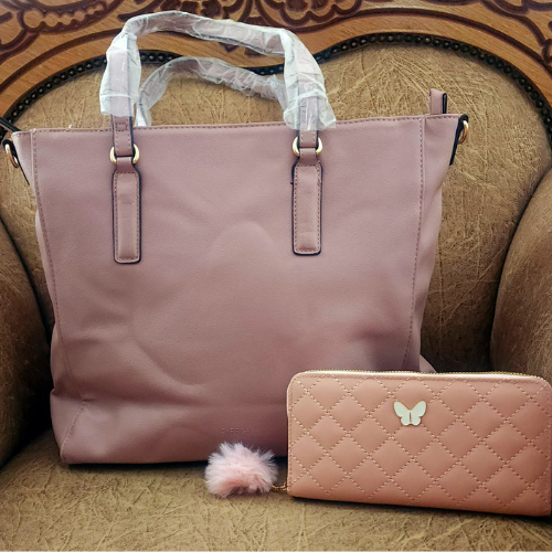 Big handbag with wallet combo-Pink