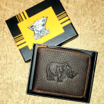 Genuine Leather men's wallet-Rhino Zip Dark brown