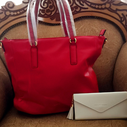 Big handbag with wallet combo-Red