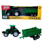 Toy tractor green with trailer