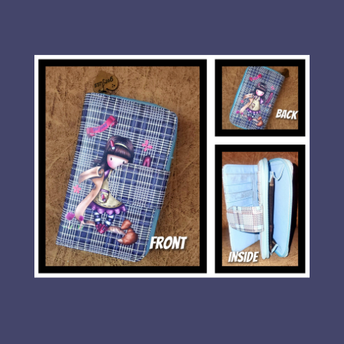 Zipper Vibrant printed wallet-Blue Style D