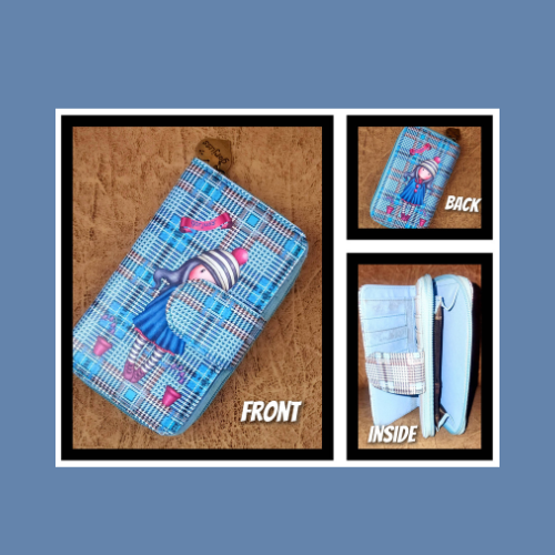 Zipper Vibrant printed wallet-Blue