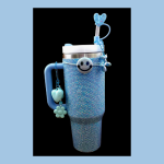 1200ml Sparkling Studded Tumbler with accessor- Bluey kit